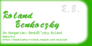 roland benkoczky business card